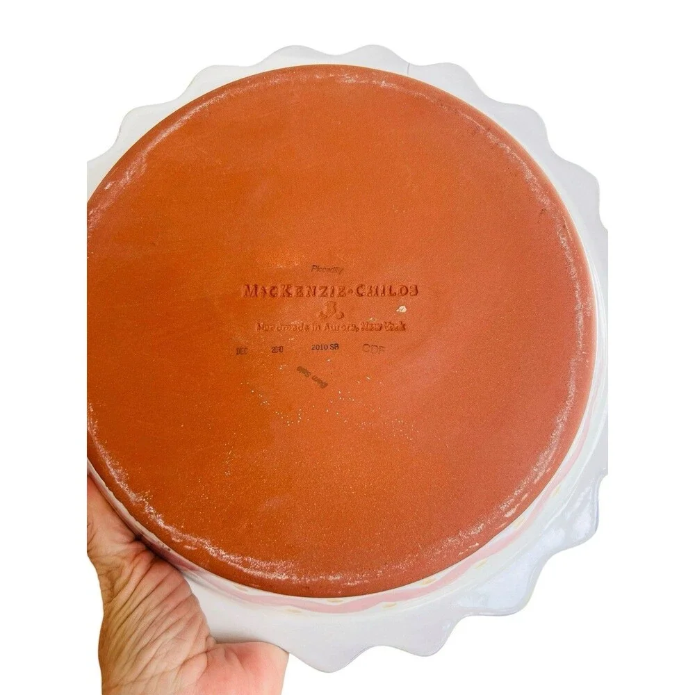Retired MacKenzie-Childs Piccadilly Pie Baking Dish 12” Handmade USA